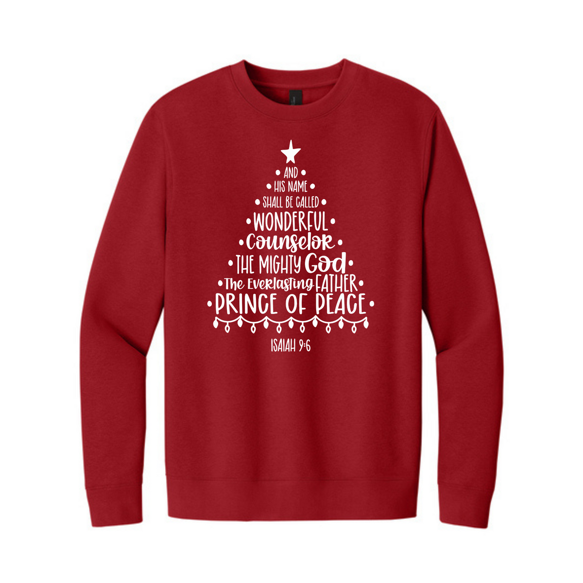 Isaiah 9:6 Christmas tree shirt mockup