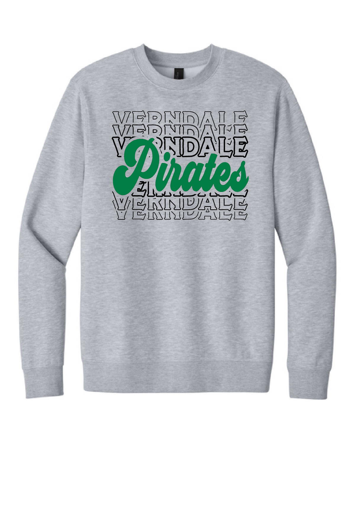 Verndale Pirates green over black shirt mockup