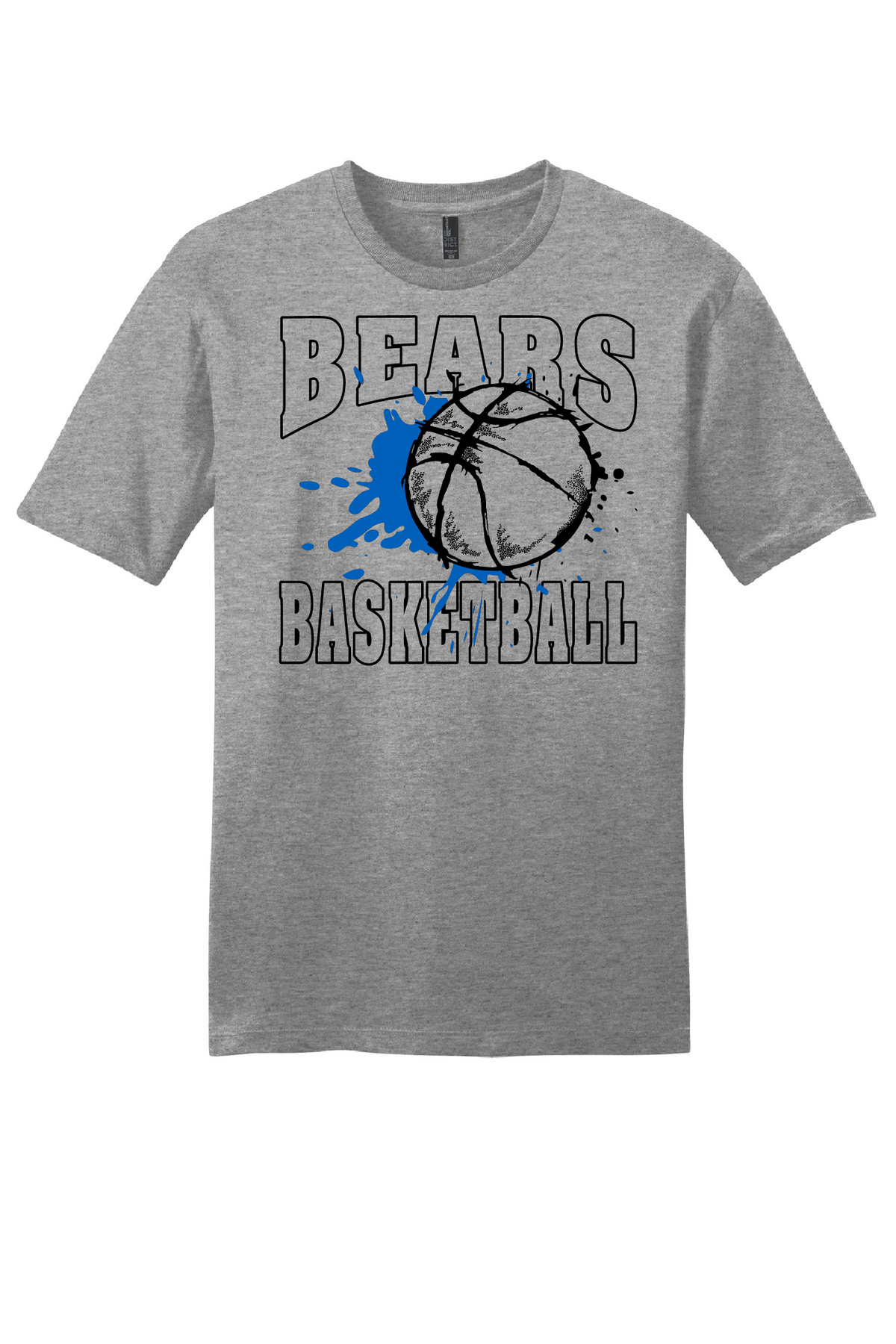 Bertha-Hewitt Bears Basketball – Blue Splash gray T-shirt mockup