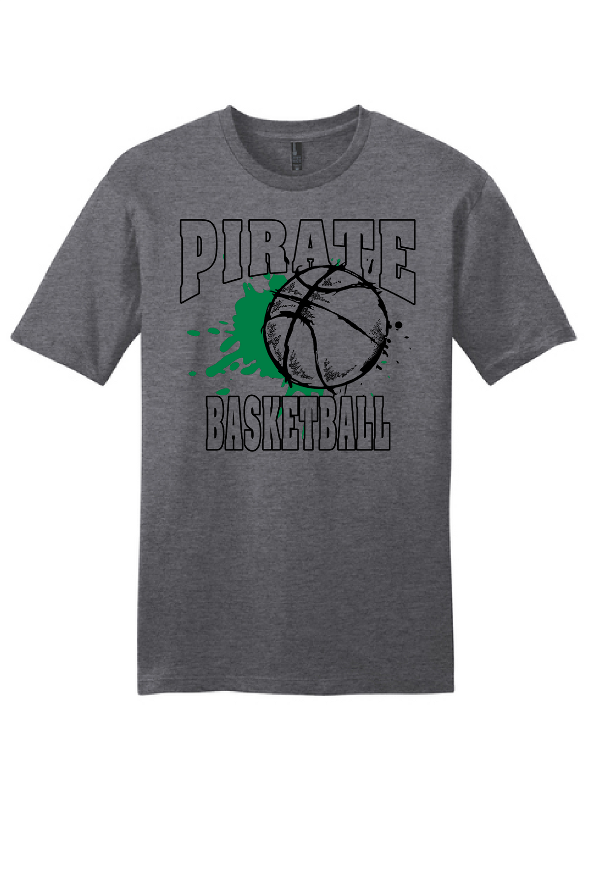 Pirate Basketball dark gray tee mockup