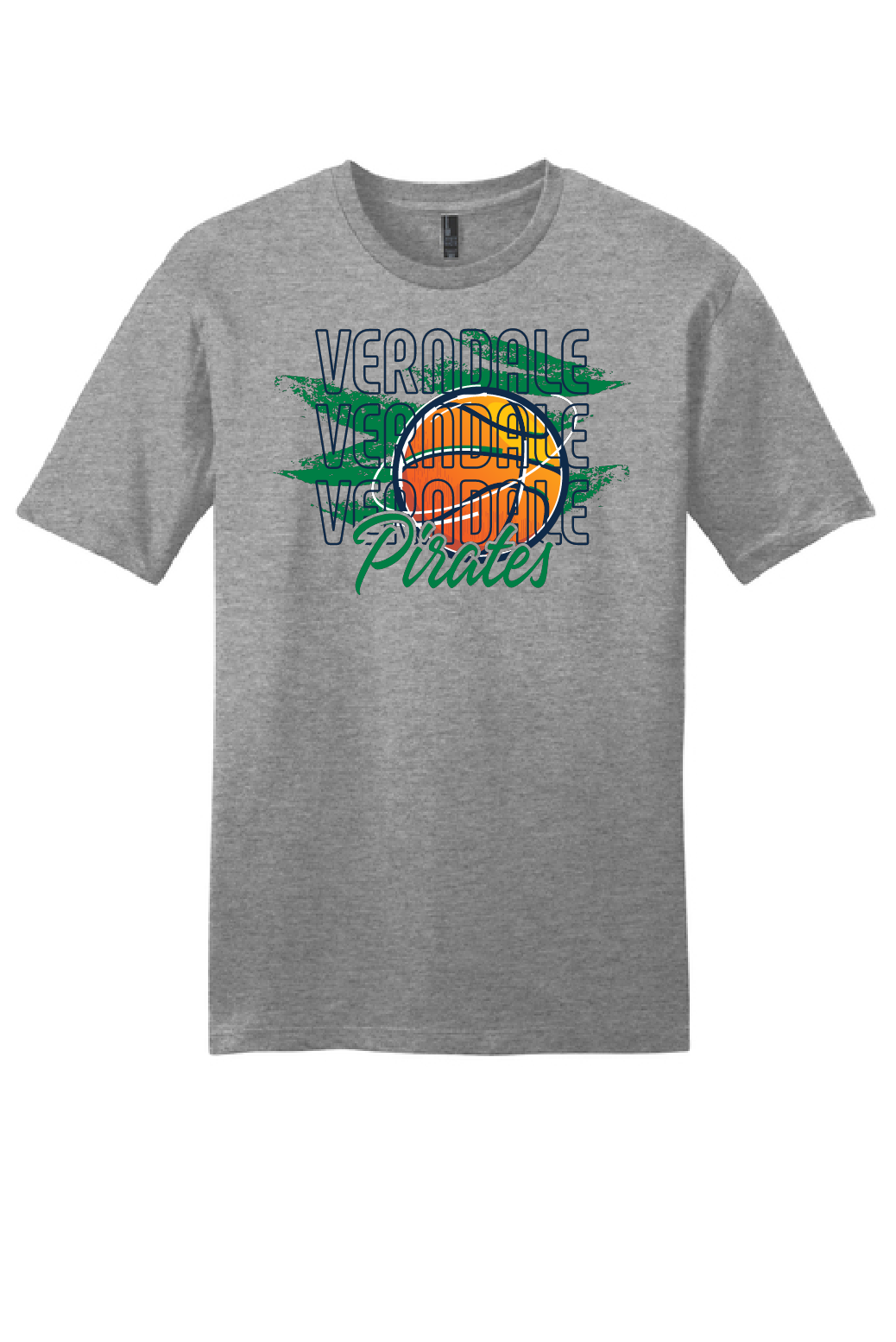 Verndale Pirates Basketball gray tee mockup