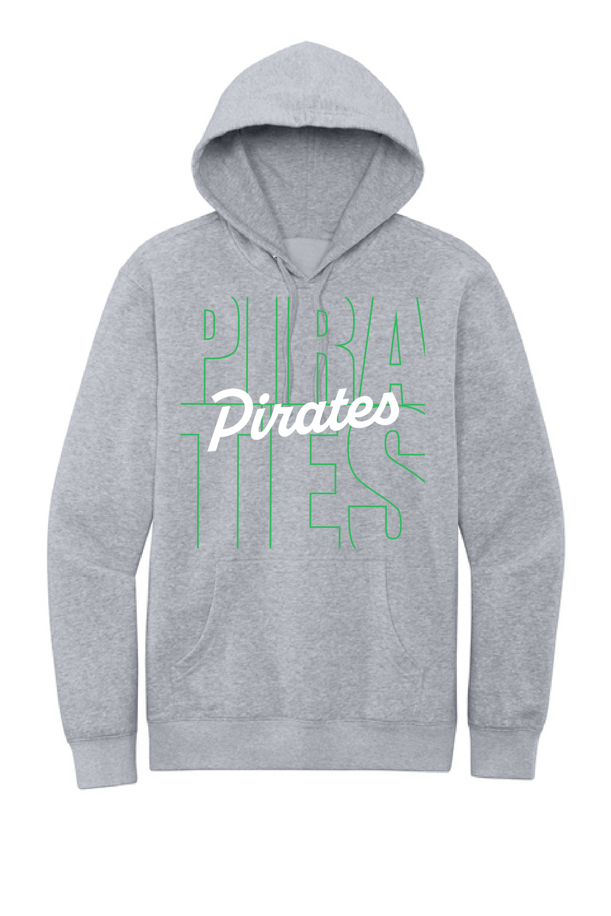 Pirates outline and script gray hoodie mockup
