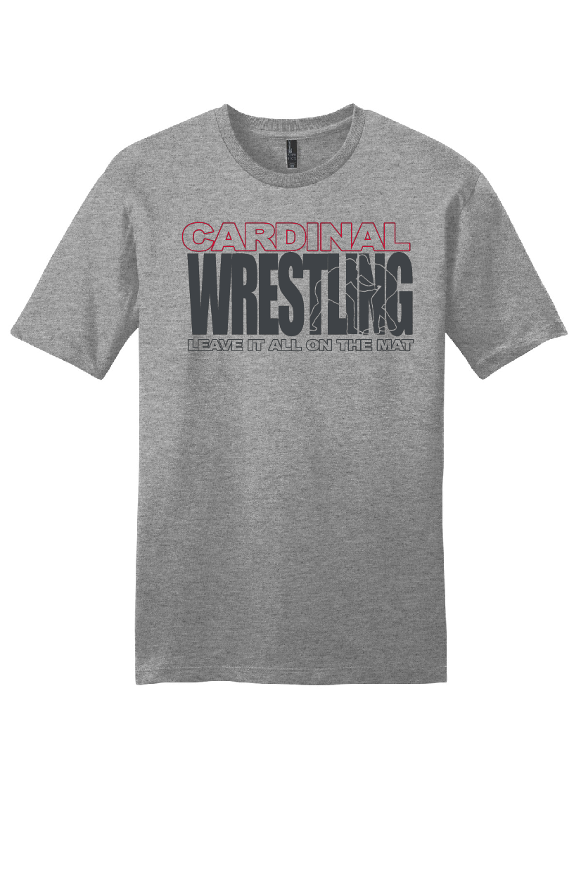 Staples-Motley Cardinals Wrestling – Leave It All on the Mat on gray T-shirt
