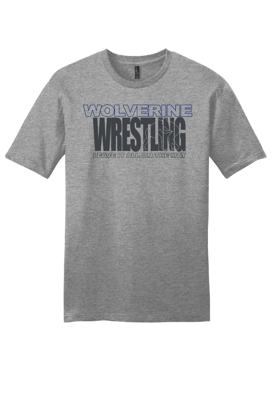 Wadena-Deer Creek Wolverine Wrestling – Leave It All on the Mat gray T-shirt mockup
